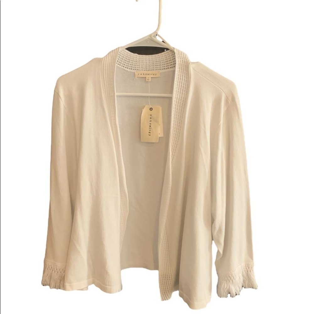 Retrology  Boho - Chic White Cardigan - Plus Size NWT